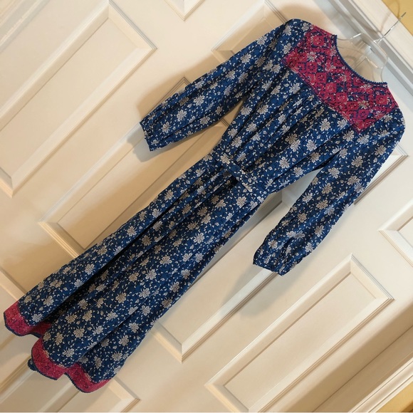 NWT J Crew Dress Boho Belted Tunic Dress in Night Sky block print  XS AP194 - Picture 3 of 8